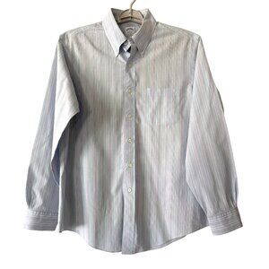 Brooks Brothers Mens Dress‎ Shirt Size Large Classic Stripe Slim Fit Non-Iron